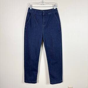 Boden Denim Dark Indigo Wash High Waisted High Rise Smart Straight Jeans